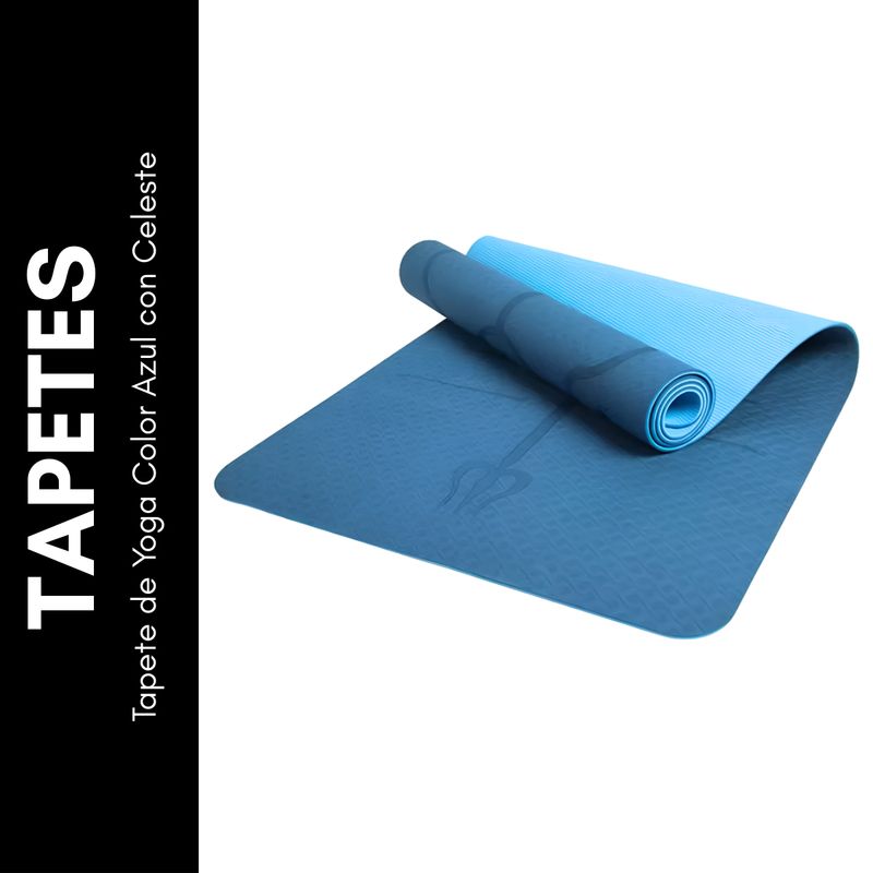 GENERICO - Tapete de Yoga Color Azul con Celeste