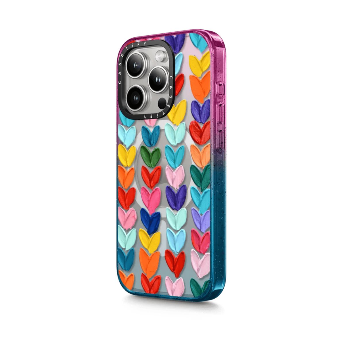 CASETIFY - CASE CASETIFY CLEAR POLKA DAUB HEARTS CON MAGSAFE - IPHONE15 PRO