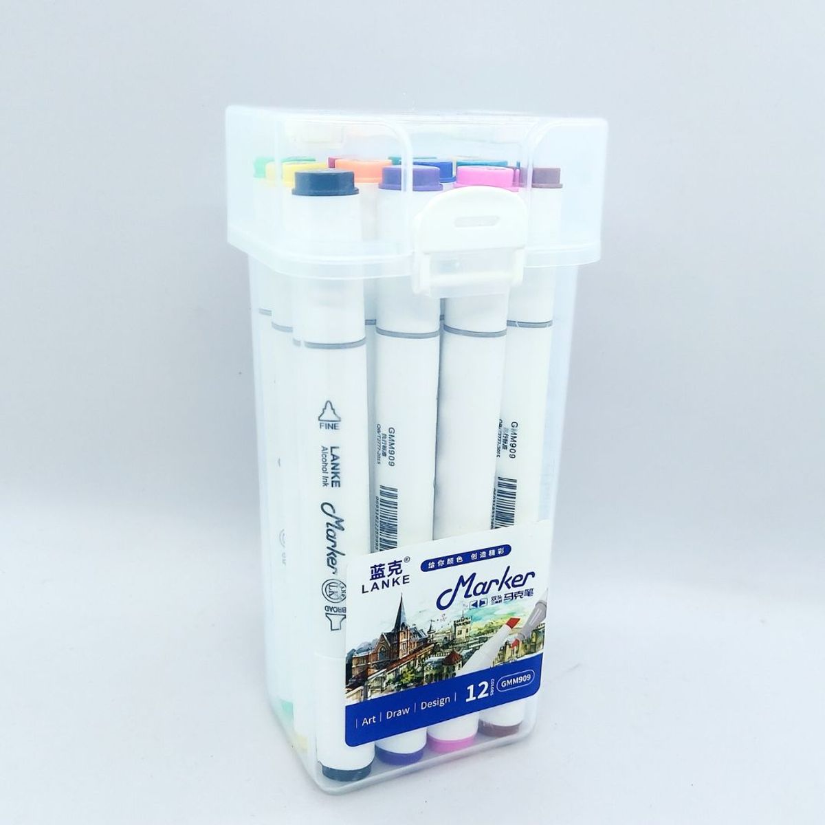 GENERICO - Plumones doble punta Pincel y marcador 12und