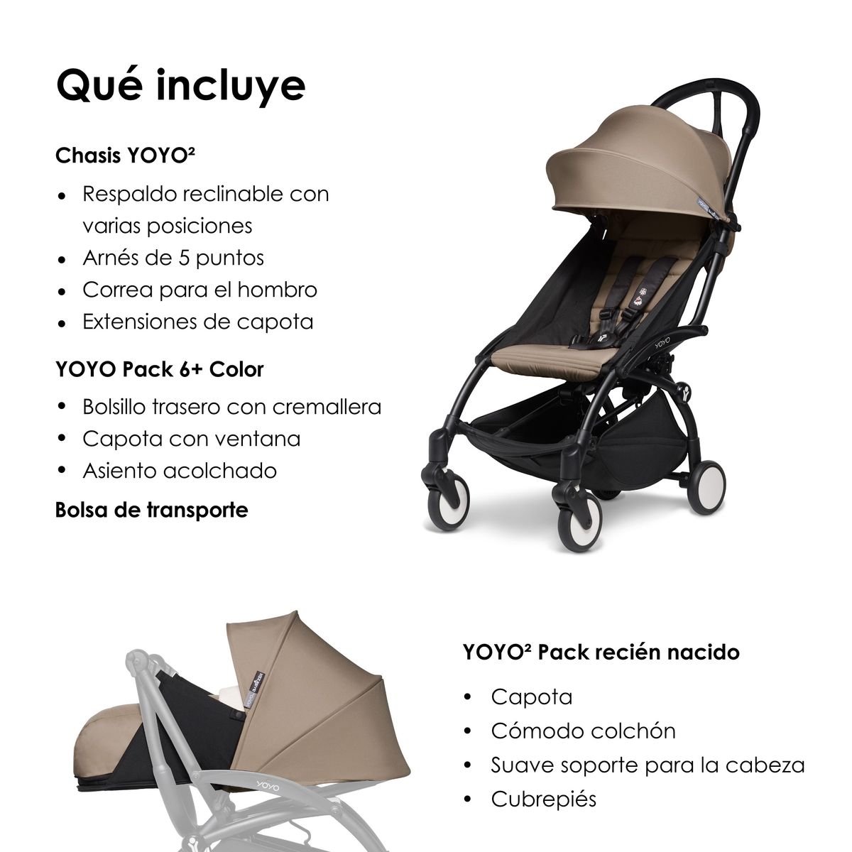 STOKKE - COCHE STOKKE YOYO³ COMPLETO CHASIS NEGRO NEWBORN