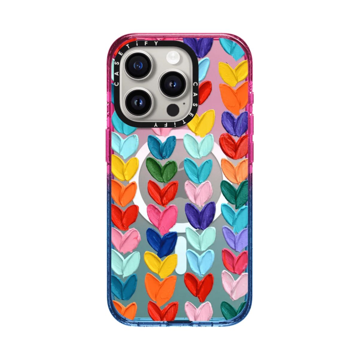 CASETIFY - CASE CASETIFY CLEAR POLKA DAUB HEARTS CON MAGSAFE - IPHONE15 PLUS
