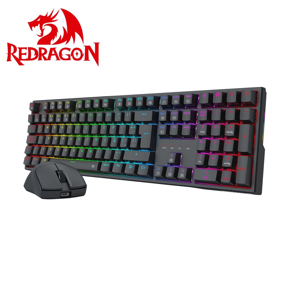 REDRAGON - KIT Redragon S146-SP Trundle K668RGB Mouse M724 BLACK