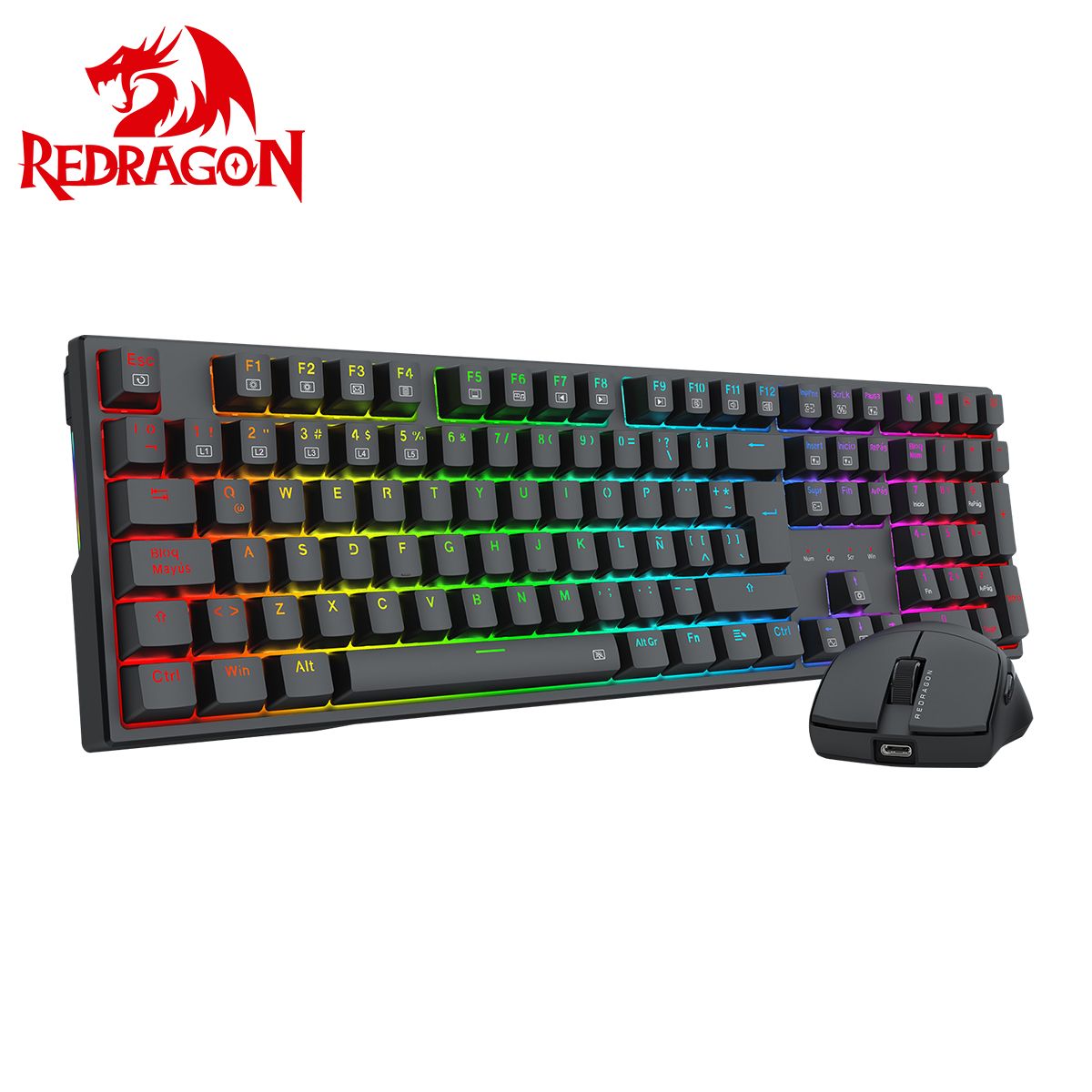 REDRAGON - KIT Redragon S146-SP Trundle K668RGB Mouse M724 BLACK