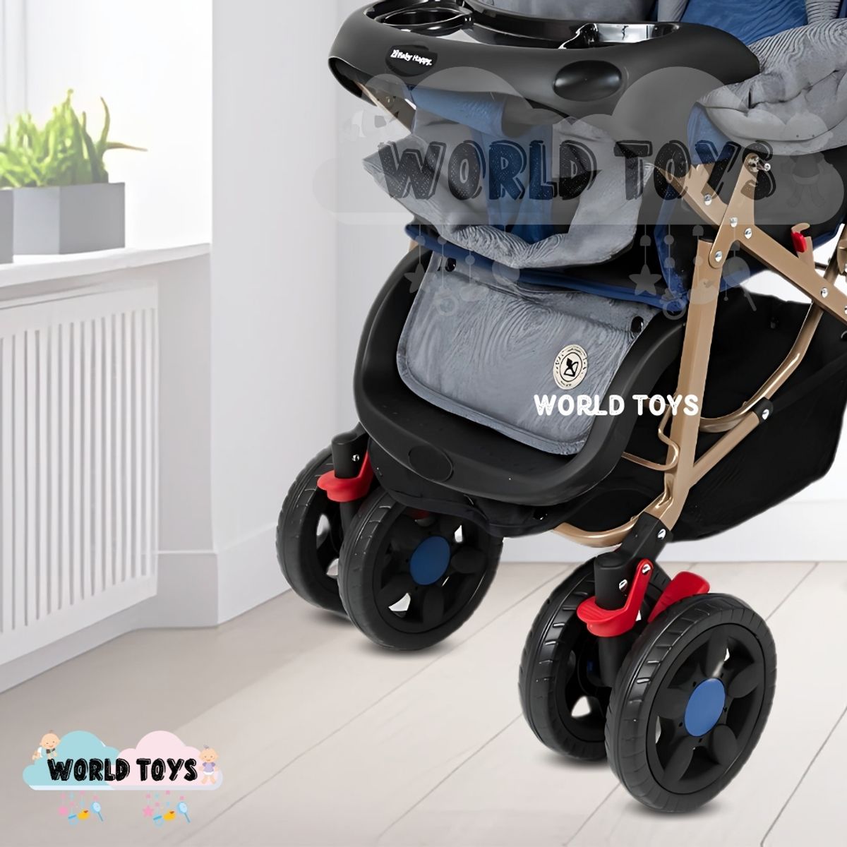 BABY - Coche Cuna Baby Happy «VINTAGE CLASIC II» Blue