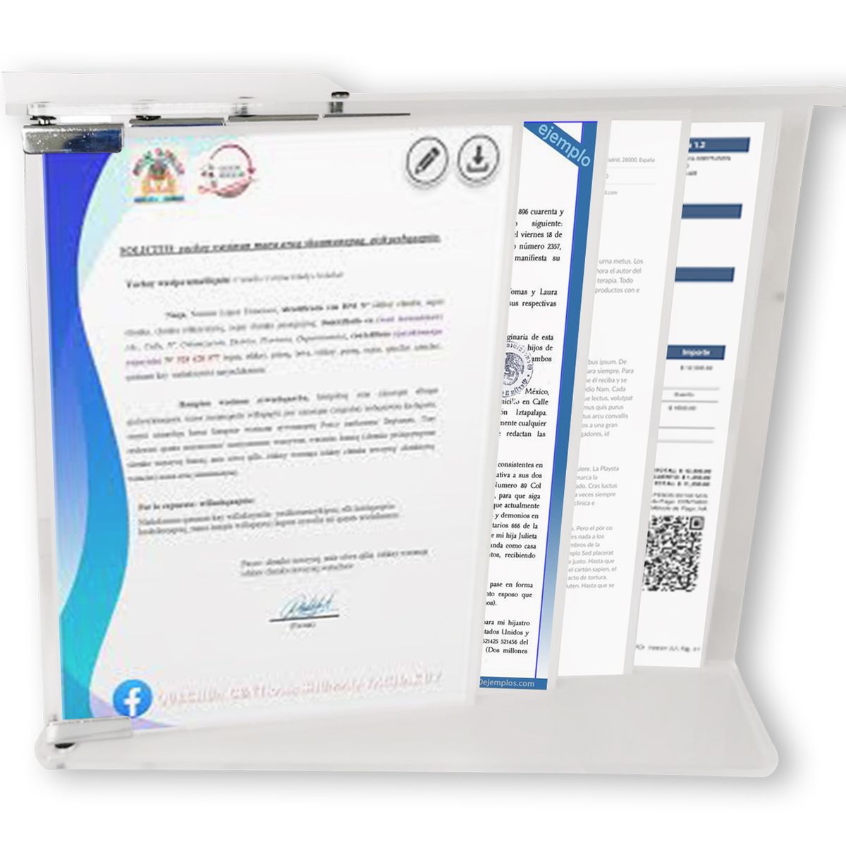 GENERICO - Porta Licencia en Acrílico 4 Bolsillos A4