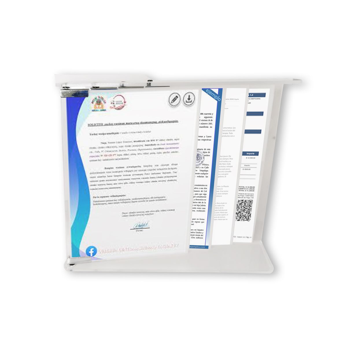 GENERICO - Porta Licencia en Acrílico 4 Bolsillos A4