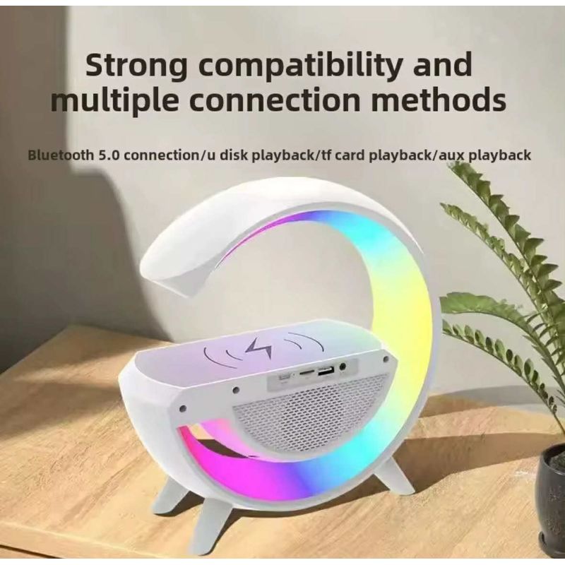GENERICO - Lampara de Mesa Carga Inalambrica Bluetooth Parlante 5 en 1