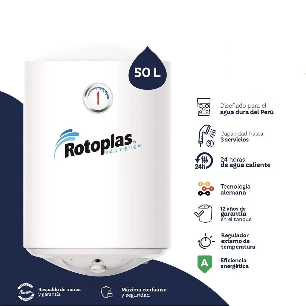 ROTOPLAS - Terma Eléctrica de Acumulación Duraterma 50L Rotoplas - 500370