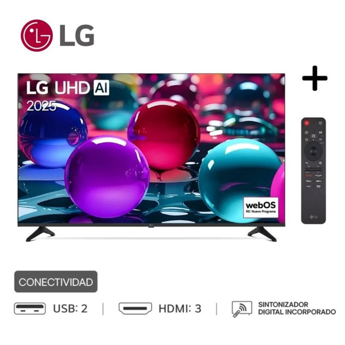 LG - Televisor LG 55" UHD 4K Smart TV Año 2025 Con Magic Remote 55UA7300PSB