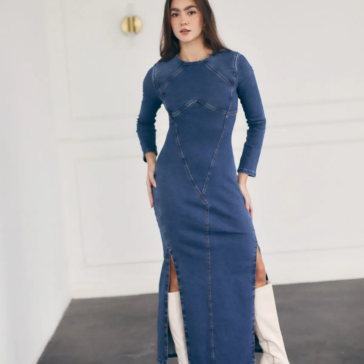 JHAN HIDS - Vestido Largo Denim Rocksana