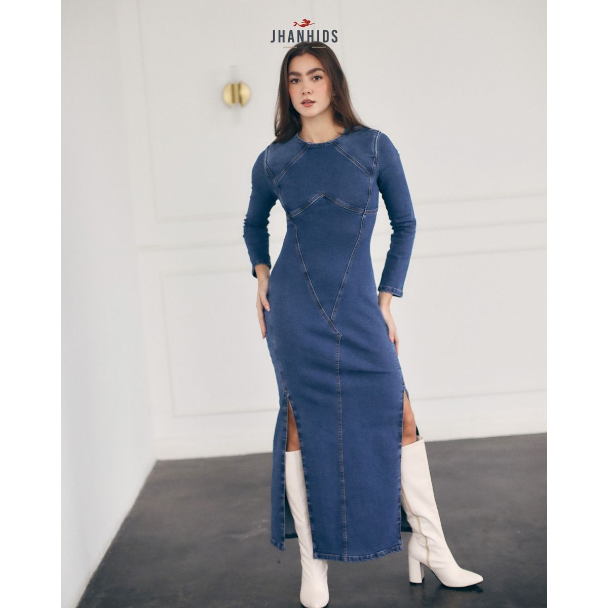 JHAN HIDS - Vestido Largo Denim Rocksana