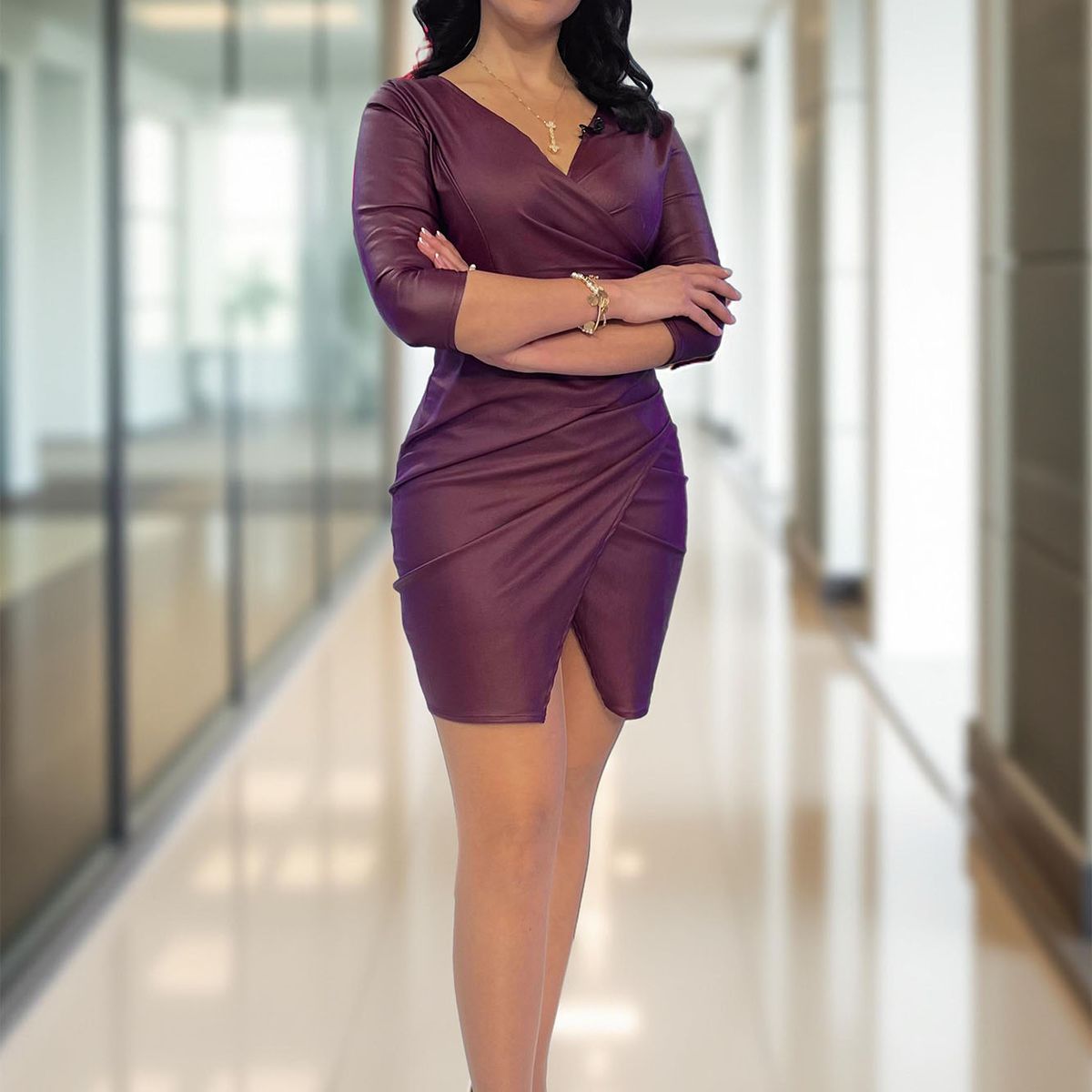 ARMA TU LOOK - VESTIDO VOGUE CUERINA DRAPEADO CRUZADO