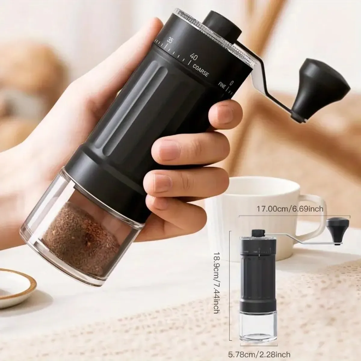 GENERICO - Molinillo de Café Manual Portátil de Cerámica HD