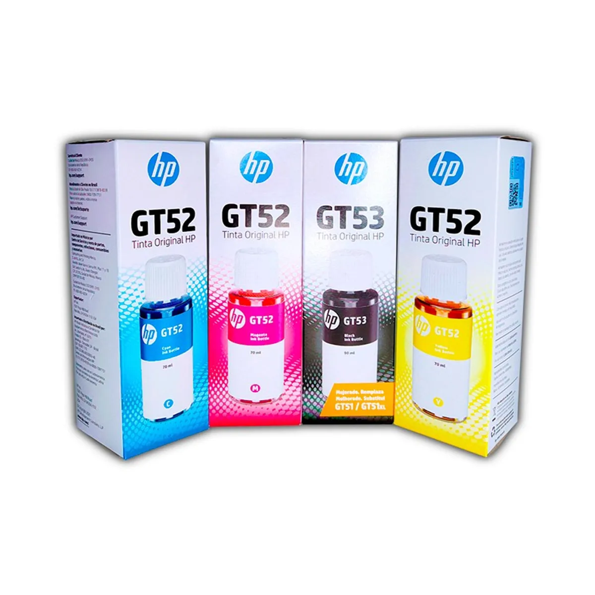 HP - Pack Tinta Hp Gt52 Gt53 Kit Negro Cmyk Originales