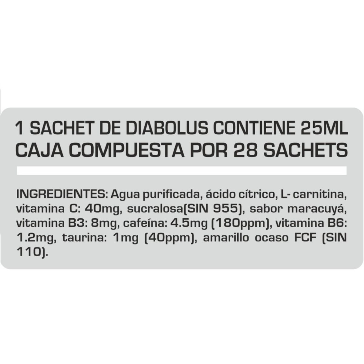 Universe Nutrition - TERMOGÉNICO CAJA DIABOLUS 28 SACHETS MARACUYÁ UNIVERSE NUTRITION