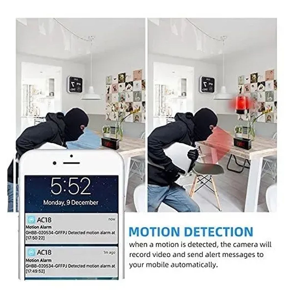 GENERICO - Camara Espia En Reloj De Pared - Wifi - Vision Nocturna