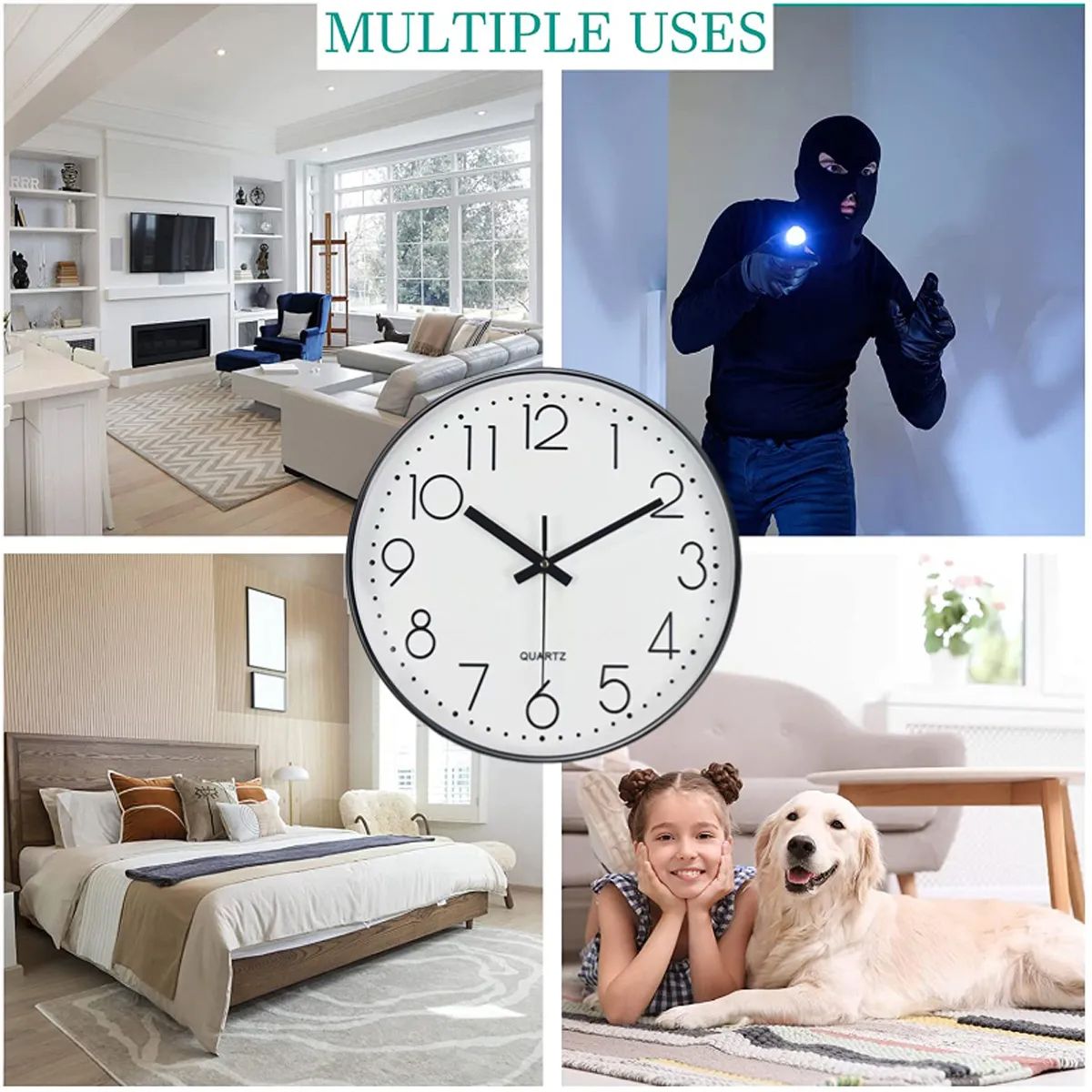 GENERICO - Camara Espia En Reloj De Pared - Wifi - Vision Nocturna