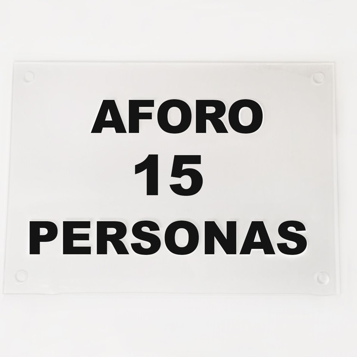 GENERICO - Letrero de Aforo en Acrílico Letras Negras Con Elevadores