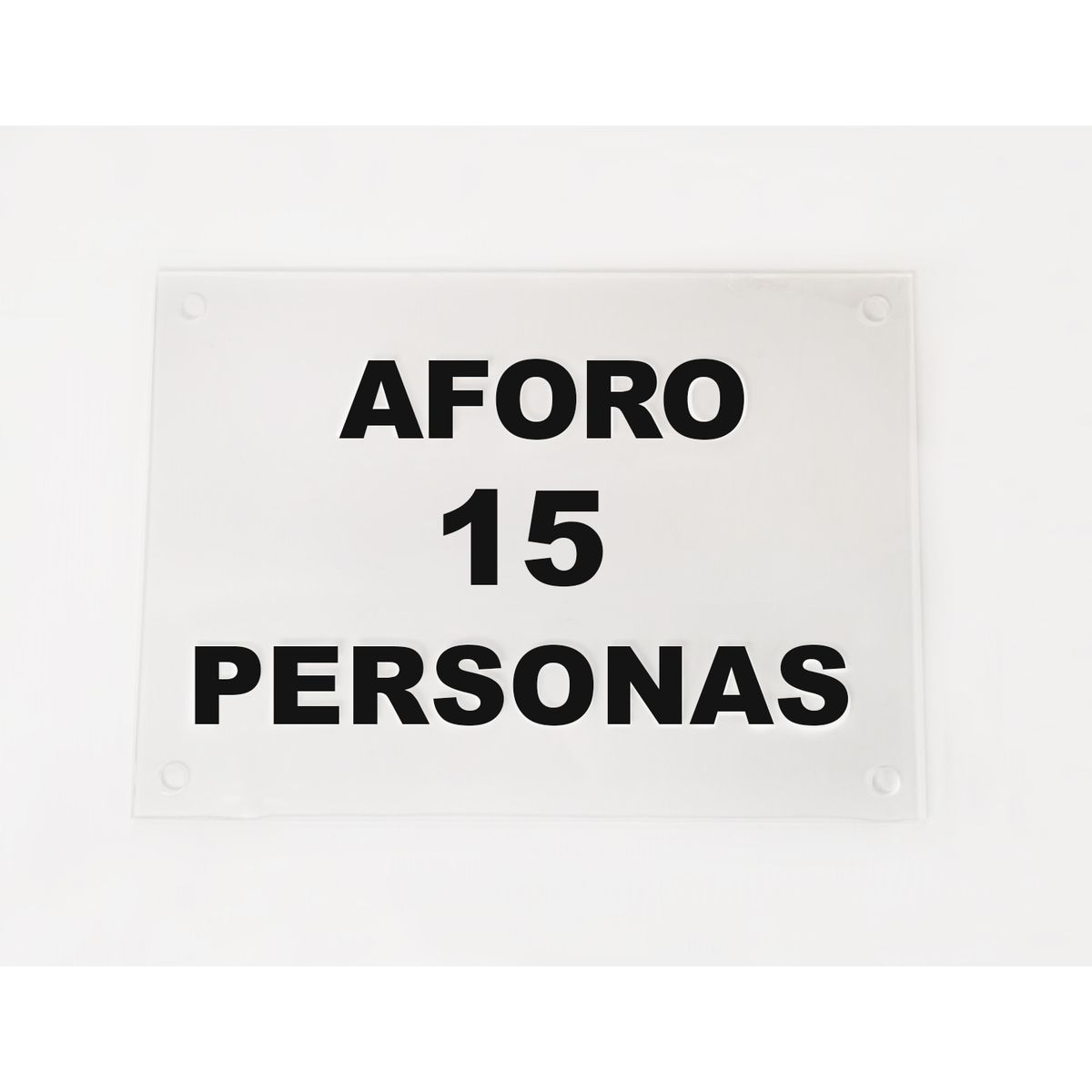 GENERICO - Letrero de Aforo en Acrílico Letras Negras Con Elevadores
