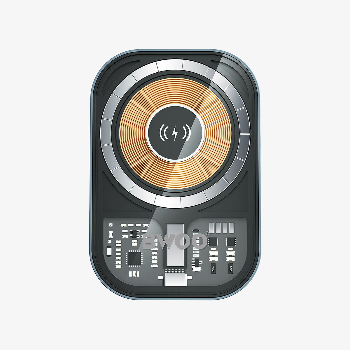 GENERICO - CARGADOR INALAMBRICO MAGNETICO TRANSPARENTE PARA AUTO15W BO-ZJ129 BWOO