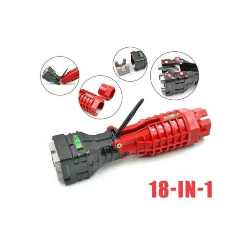 GENERICO - Llave De Gasfiteria Multifuncional 18 en 1