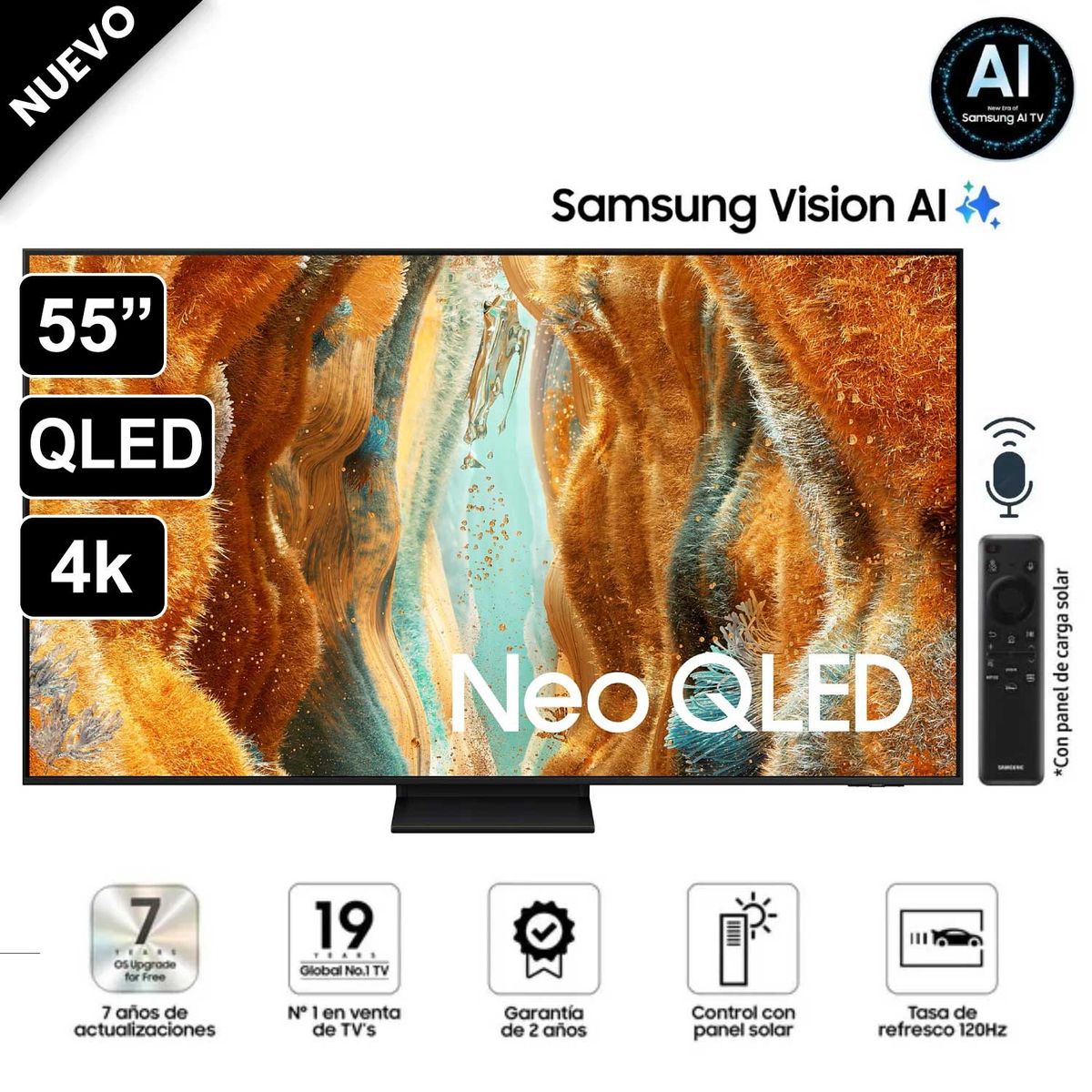 SAMSUNG - Televisor Samsung 55 Neo Qled 4k Vision Ai Smart TV QN55QN70FAGXPE - Nuevo 2025