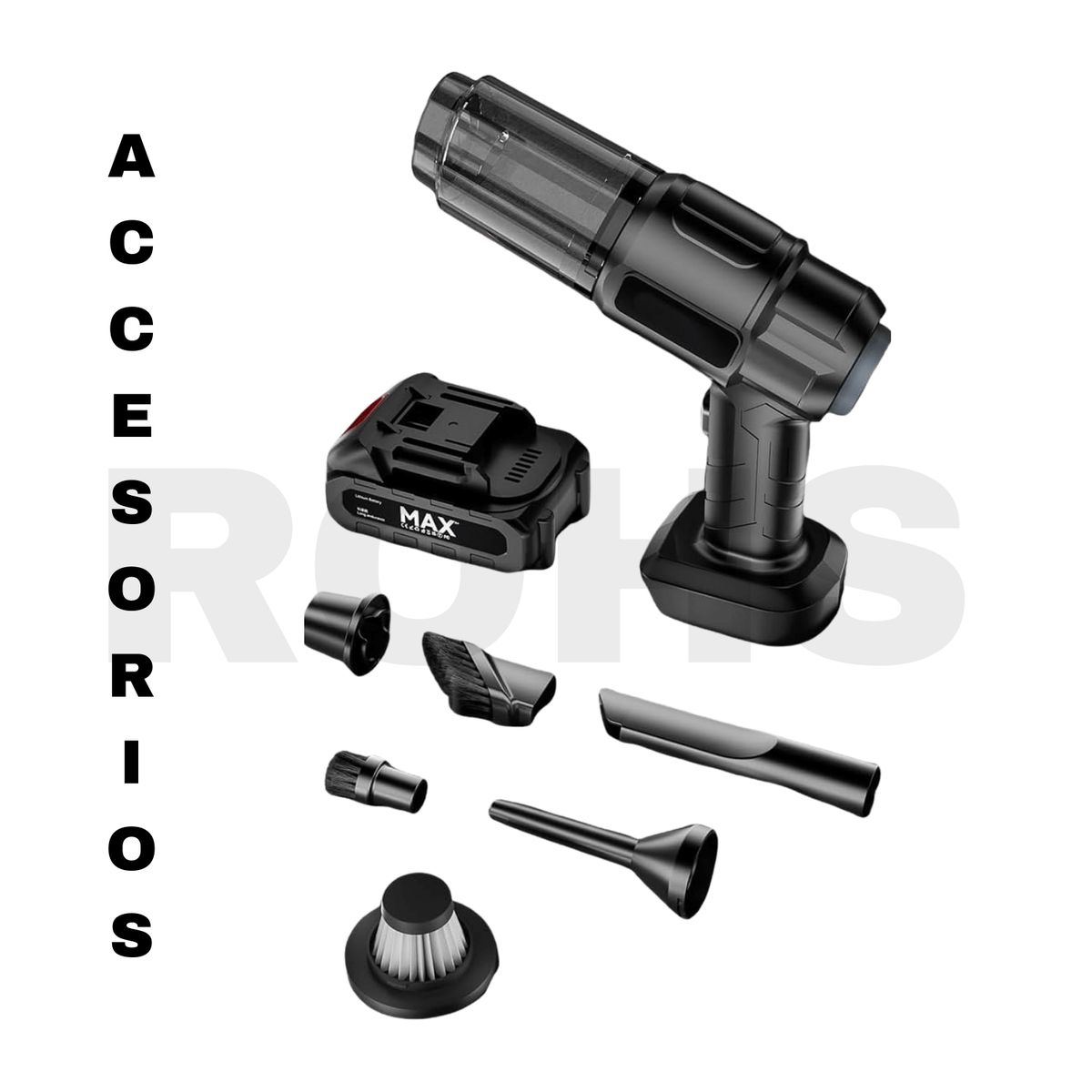 ROHS - ASPIRADORA MANUAL MULTIUSOS RECARGABLE