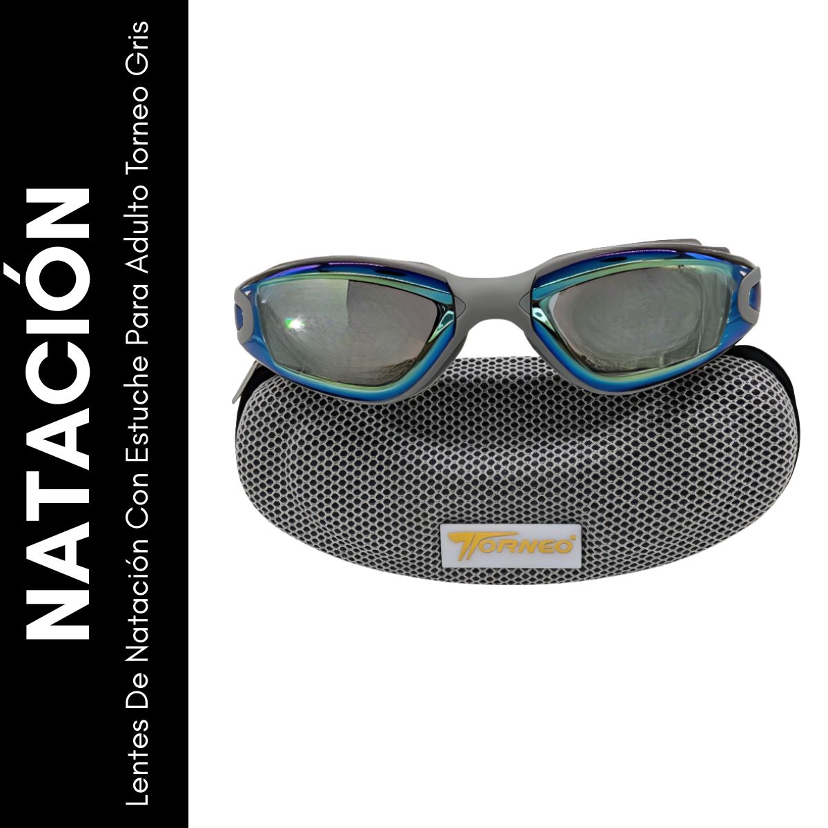TORNEO - Lentes De Natación Con Estuche Para Adulto Torneo Gris