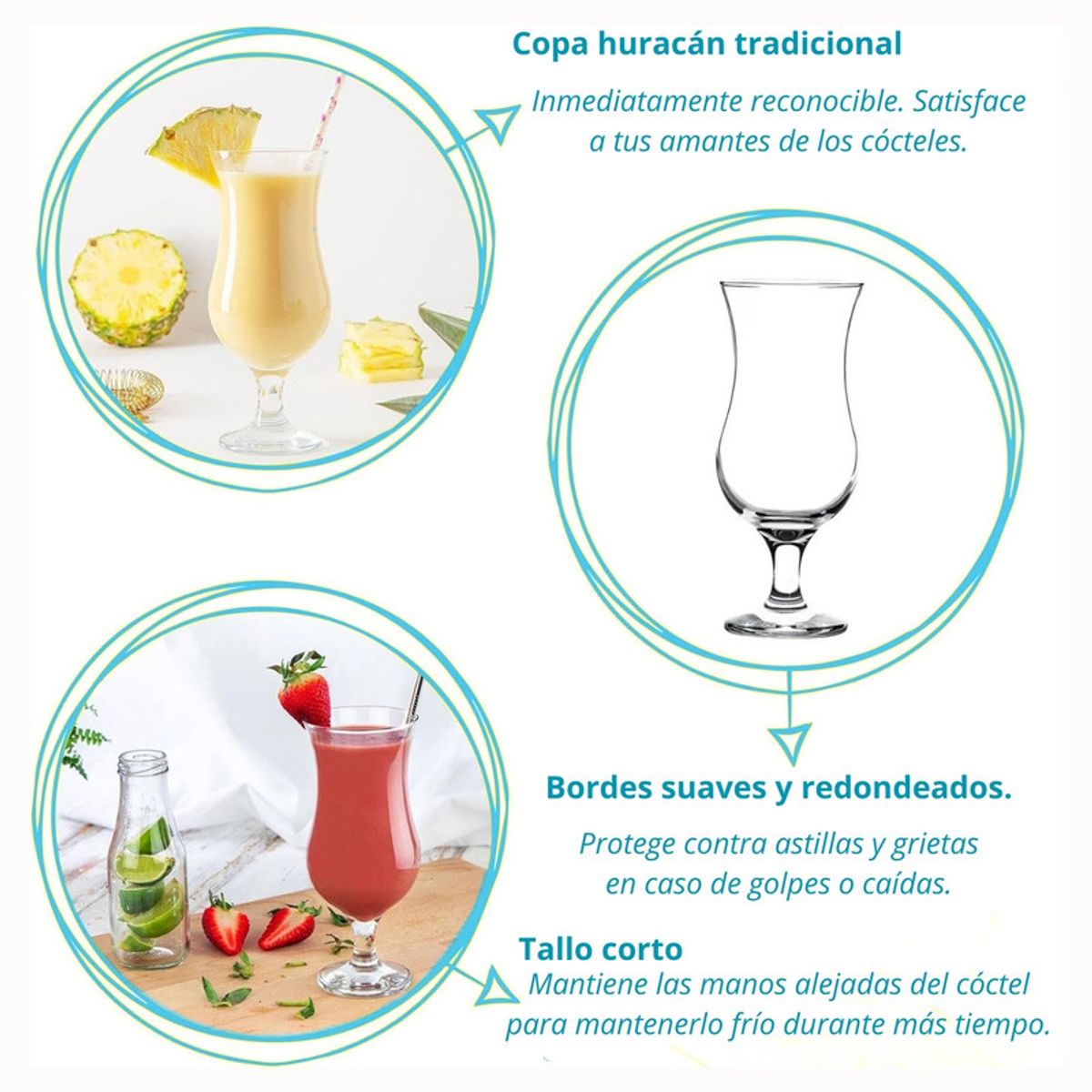 NADIR - Copa Huracán Windsor 335ml Nadir Cócteles Tropicales 6 copas