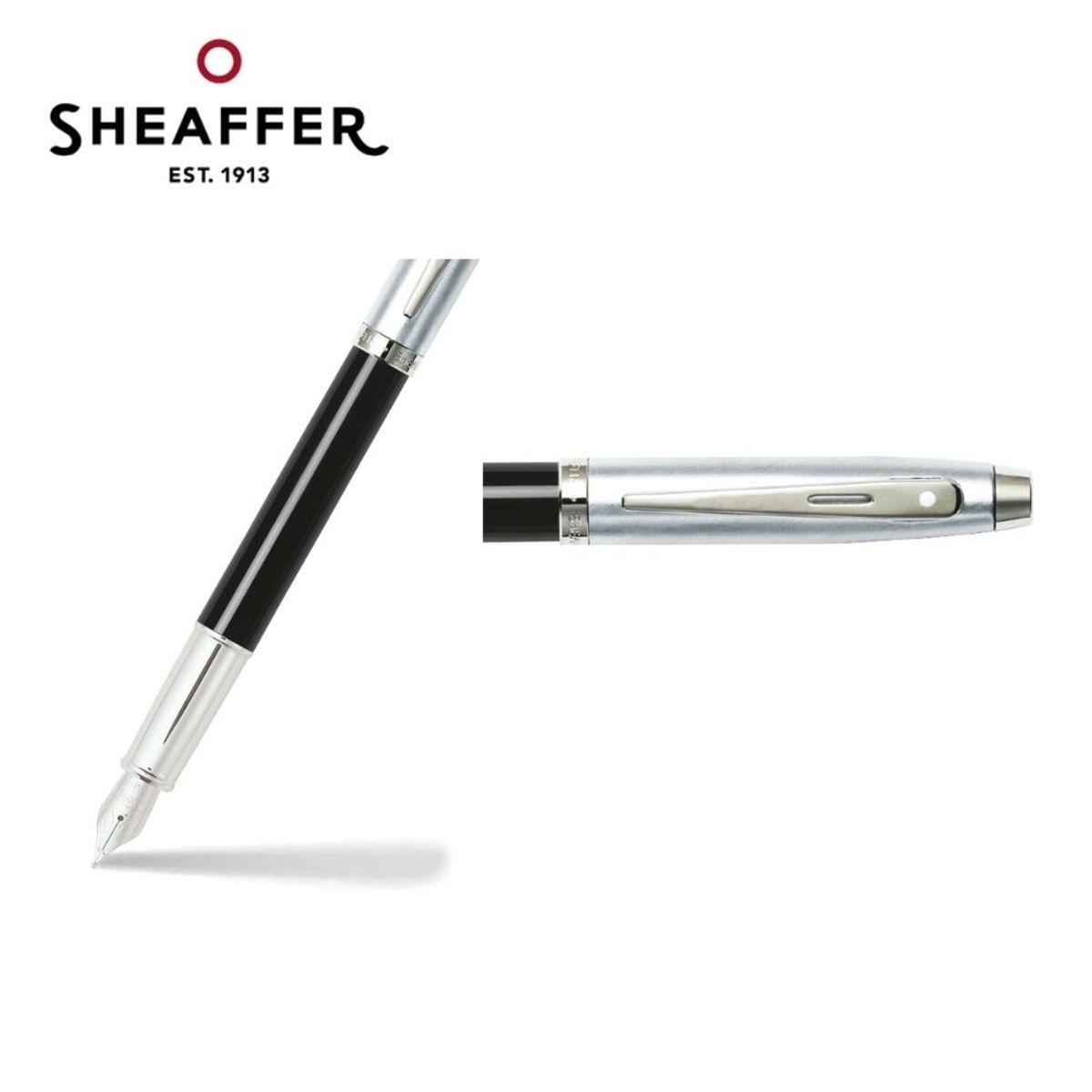 SHEAFFER - Pluma Fuente Sheaffer Serie 100 Negro / cromo  punto mediano