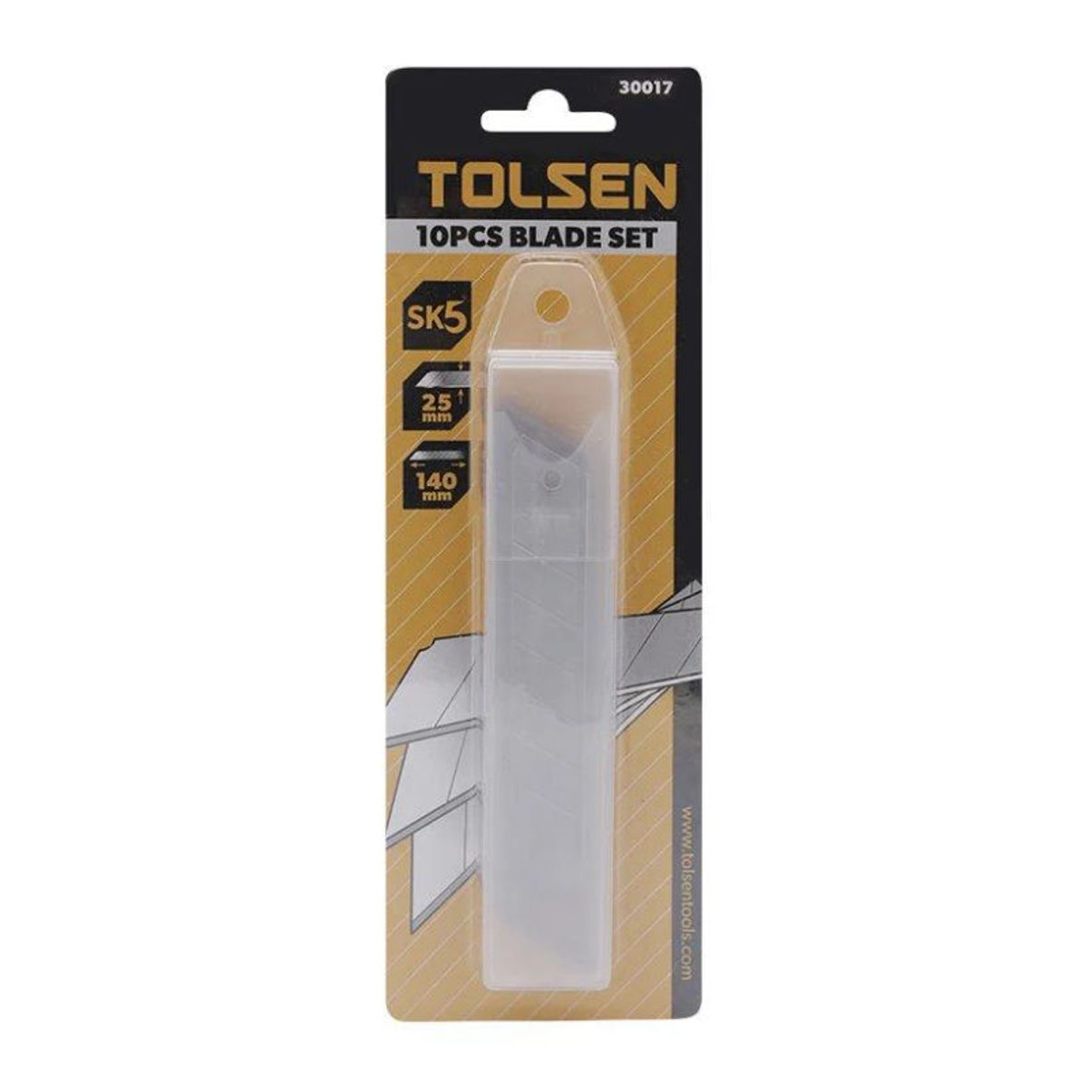 TOLSEN - Repuesto de cuchillas para cortar 10 pcs 25×140 mm TOLSEN - 30017