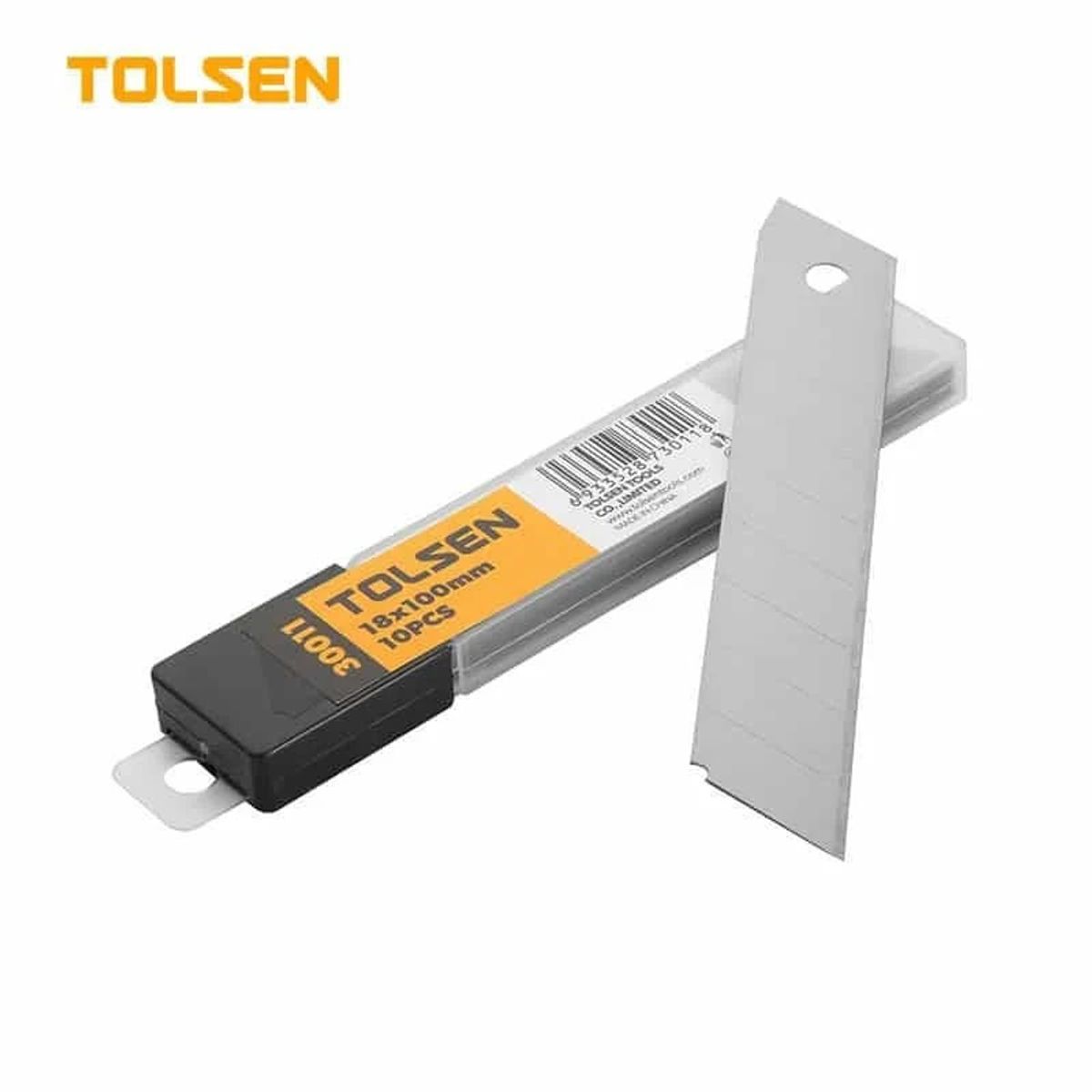 TOLSEN - Repuesto de cuchillas para cortar 10 pcs 25×140 mm TOLSEN - 30017