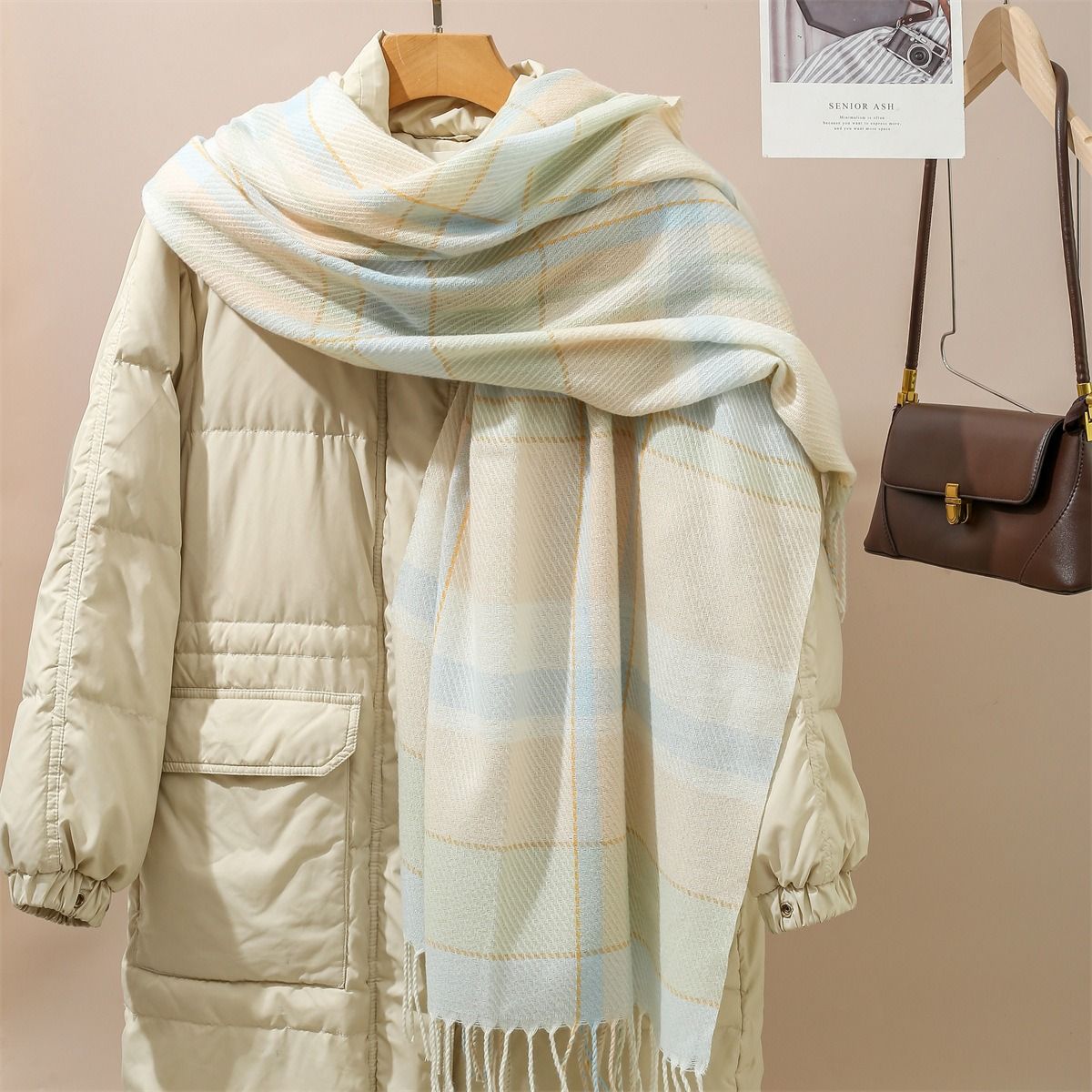 KAST PE - Bufanda Kaspen con Flecos Chalina tonos Pastel