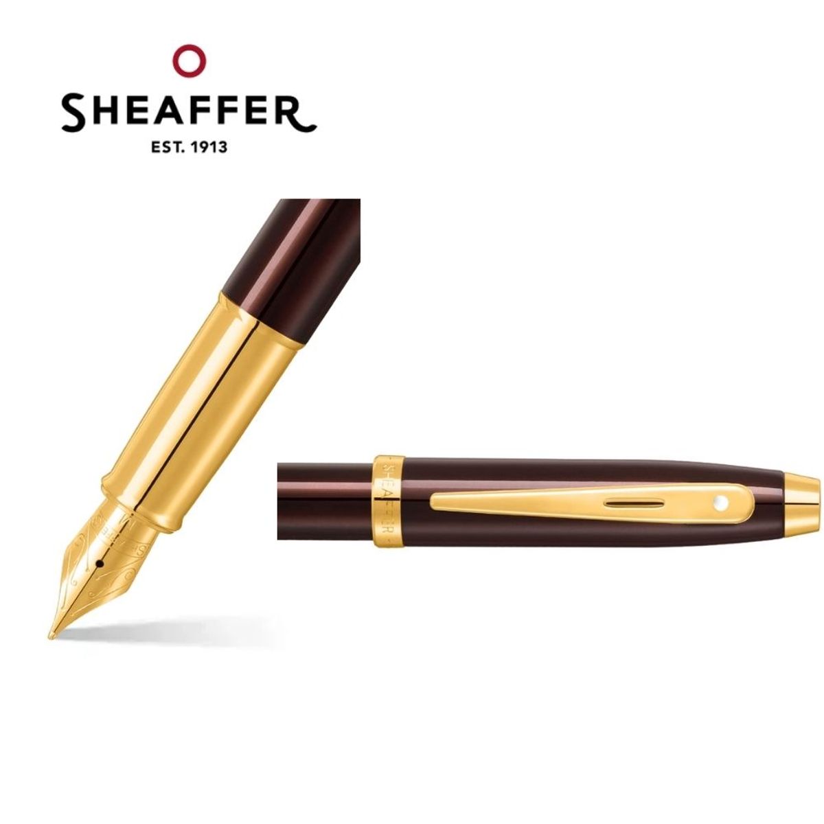 SHEAFFER - Pluma Fuente Sheaffer Serie 100 Marrón punto mediano