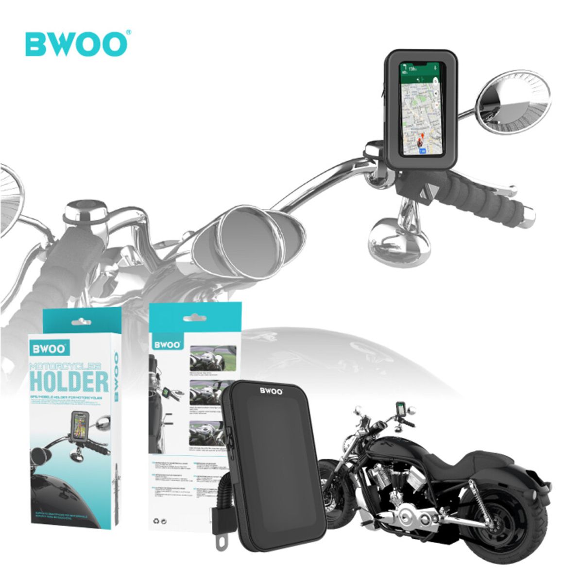 GENERICO - SOPORTE DE CELULALR  PARA MOTO BICICLETA 360° BO-ZJ111 BWOO