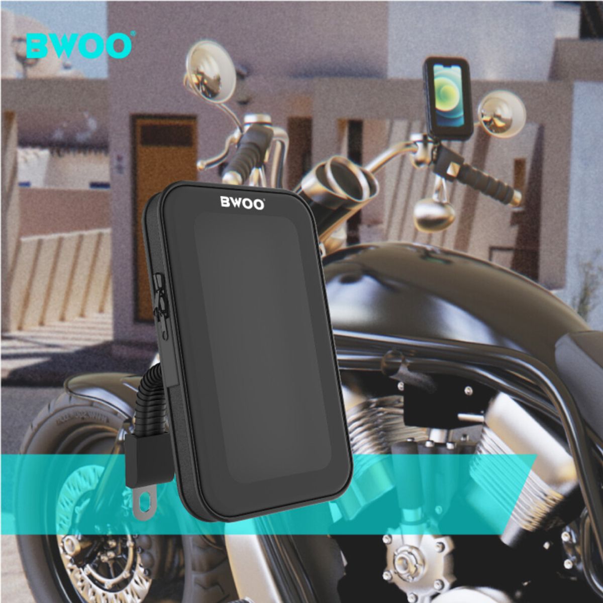 GENERICO - SOPORTE DE CELULALR  PARA MOTO BICICLETA 360° BO-ZJ111 BWOO