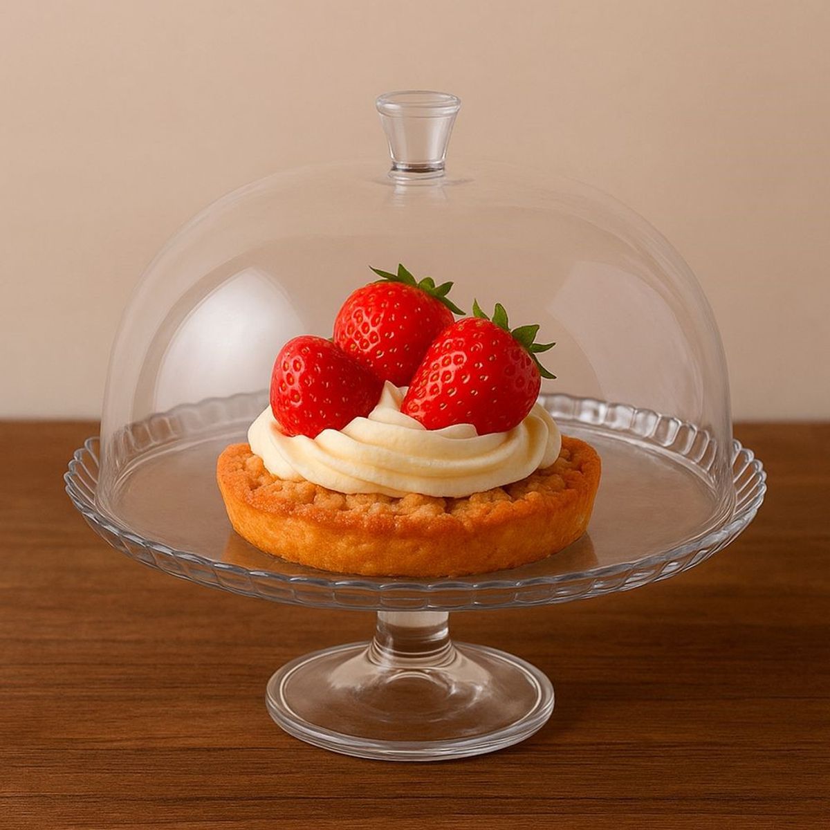 ICHIMATSU - Porta Torta de Acrílico con Tapa Acrilico 34 cm