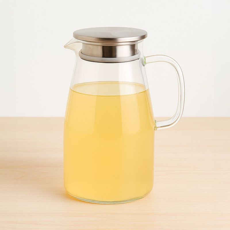 ICHIMATSU - Jarra de vidrio borosilicato con tapa de acero 1.7 Lt.