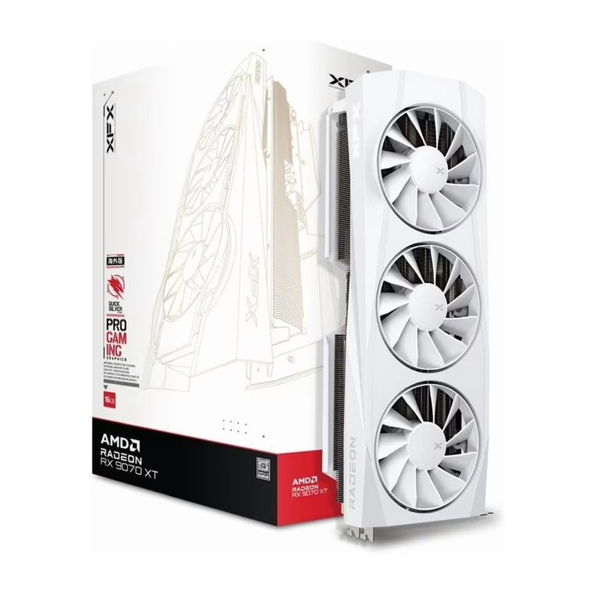 XFX - Xfx Quicksilver Radeon Rx 9070 Xt 16Gb - Tarjeta Gráfica 256 Bit Para Gaming De Alto Rendi