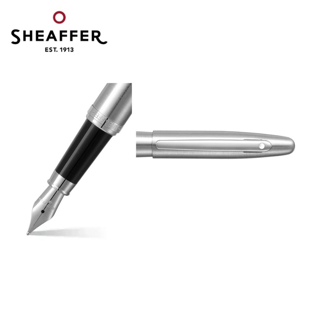 SHEAFFER - Pluma Fuente Sheaffer VFM Cromo cepillado  punto mediano