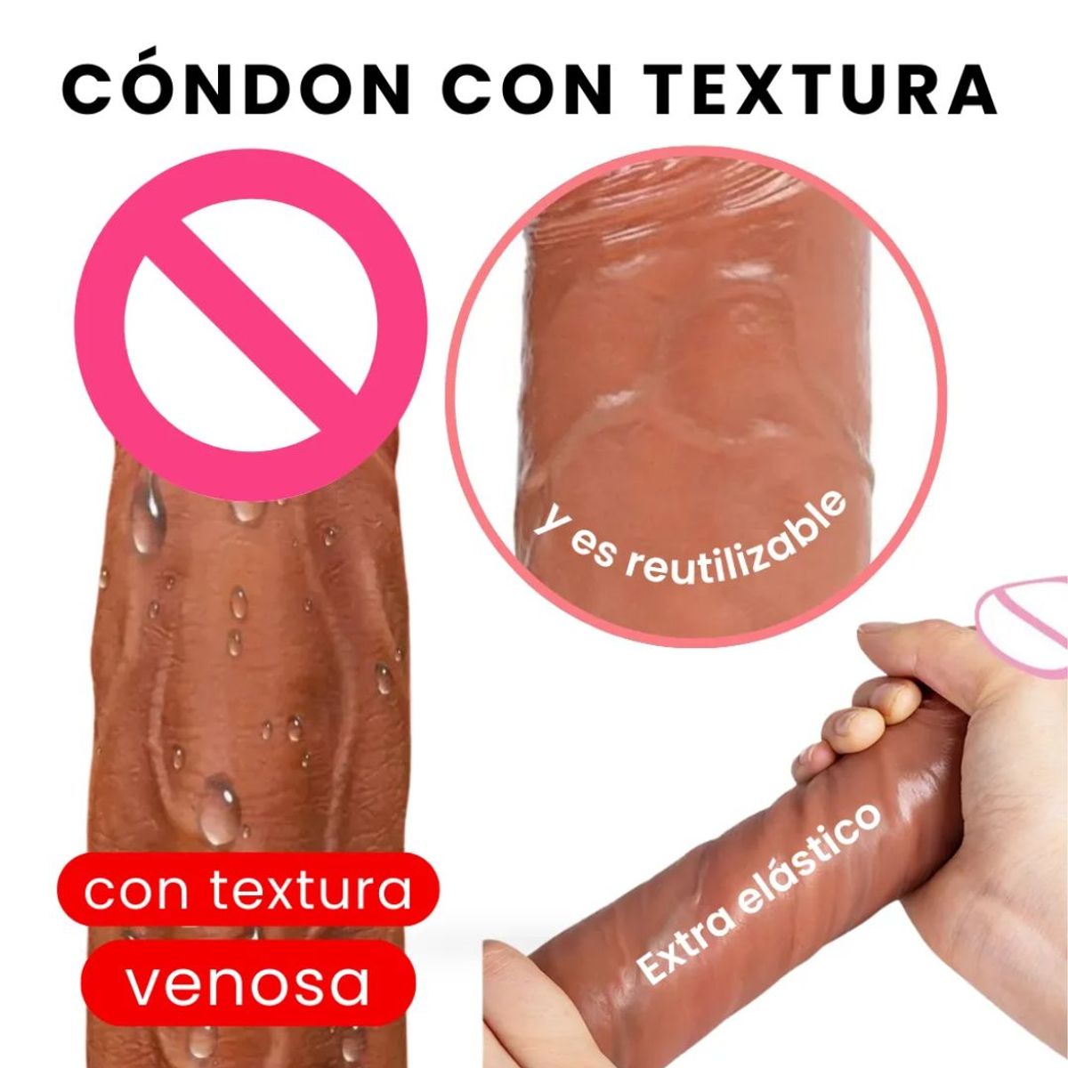 GENERICO - FUNDA CONDON EXTENTORA DE PENE REALISTA