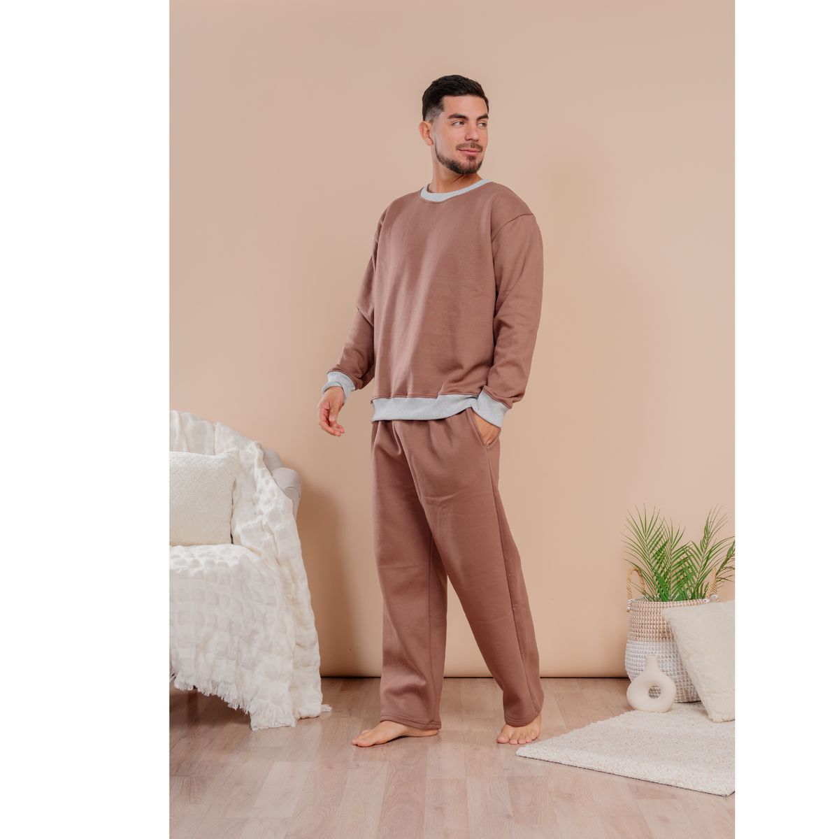 SOÑALIERE - Pijama de Hombre Afranelado Invierno