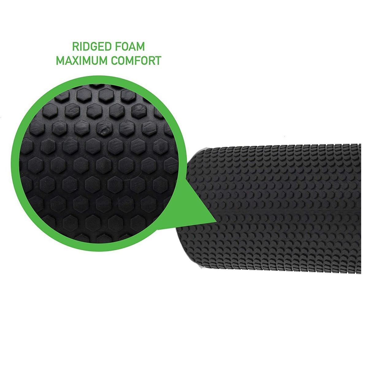 GENERICO - Rodillo Eva Foam Roller Masaje Estimulación 45 cm Negro