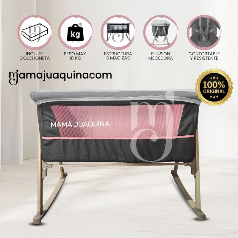 BABY - Cuna Colecho para Bebé con Colchoneta «SWEETY» de Lujo Pink