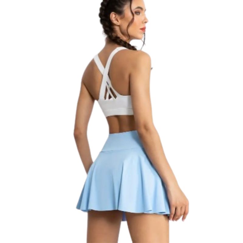 GENERICO - Falda Short Deportiva 2 En 1 con Bolsillo con scrunch