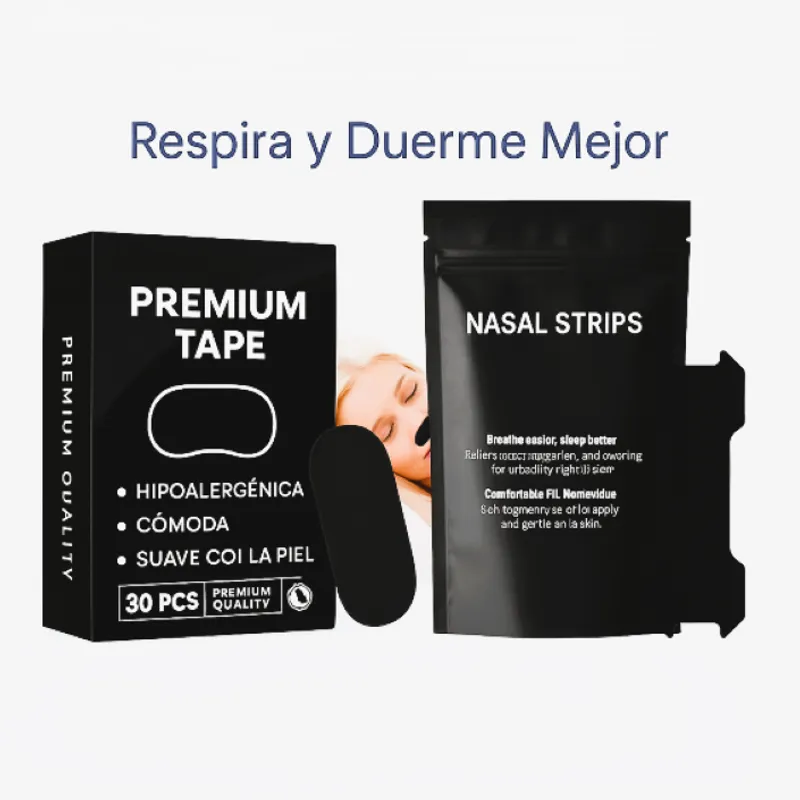 GENERICO - Cinta Parche Bucal + Tiras Nasales Talla S PACK Duerme y Respira Mejor