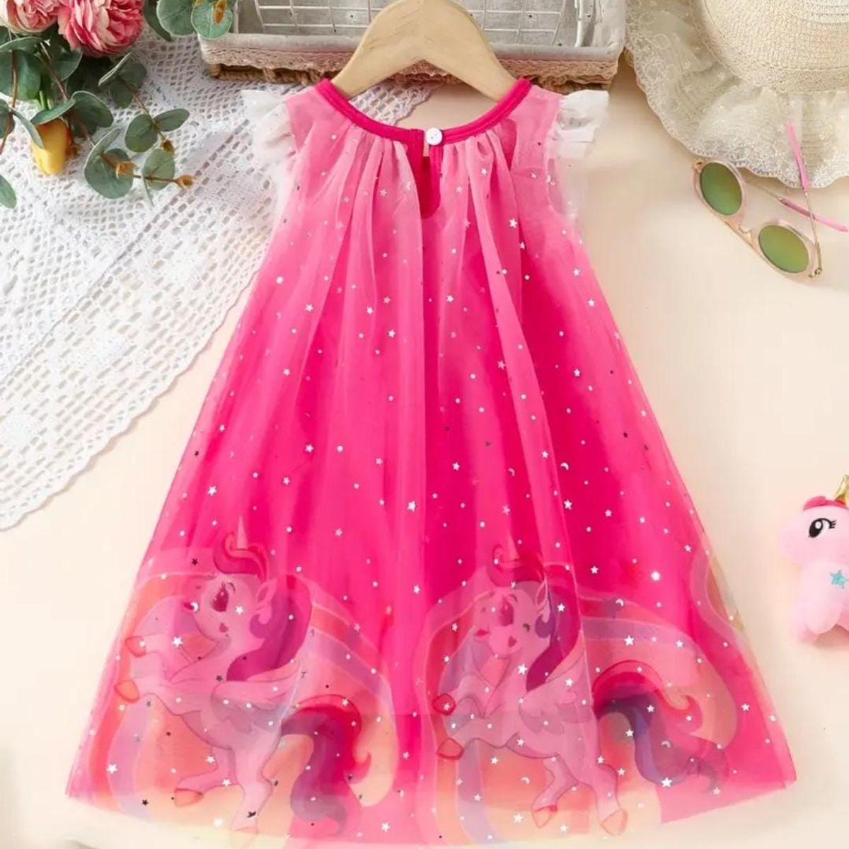 GENERICO - Vestido Niña de Unicornio Fucsia Talla 6