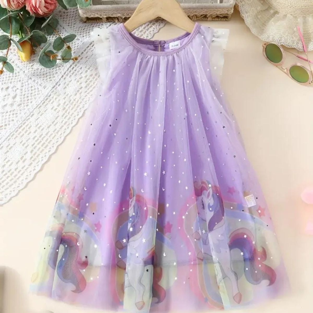 GENERICO - Vestido Niña de Unicornio Morado Talla 4
