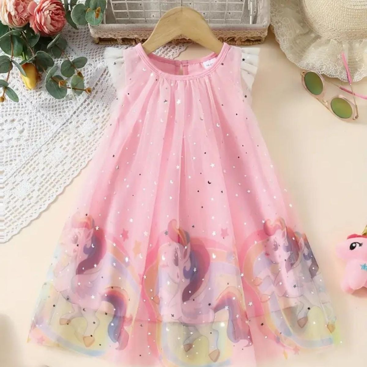 GENERICO - Vestido Niña de Unicornio Rosado Talla 10