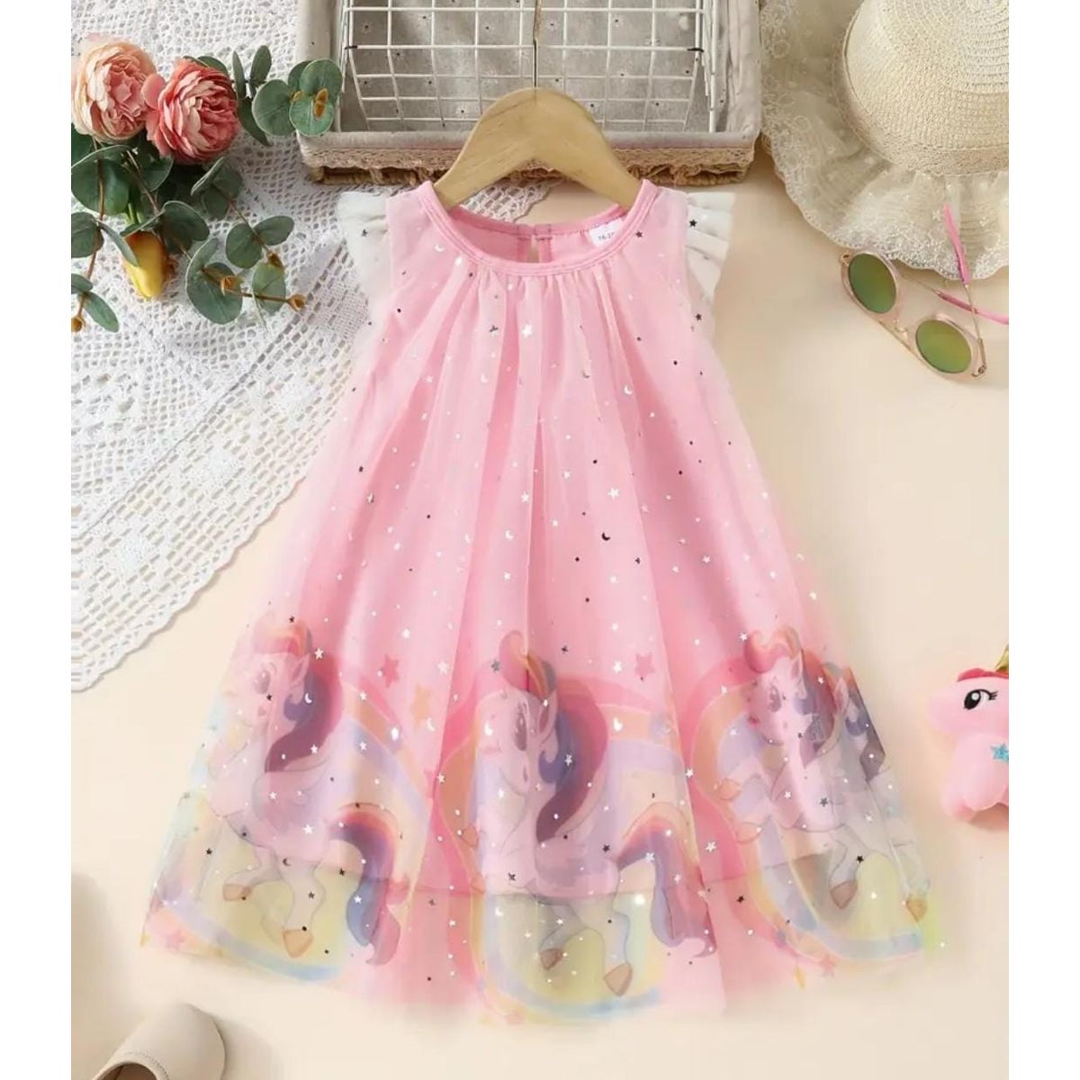 GENERICO - Vestido Niña de Unicornio Rosado Talla 10